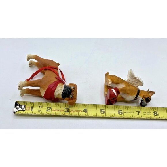 Boxer Dog Christmas Ornament Angel Wings Boxing Gloves Holiday Figurine Decor - Picture 9 of 10